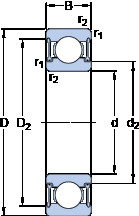 Подшипник W 63806-2RZ SKF